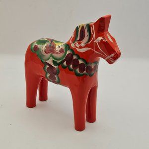 Red Swedish Dala Horse Nils Olsson 5" Tall Wooden